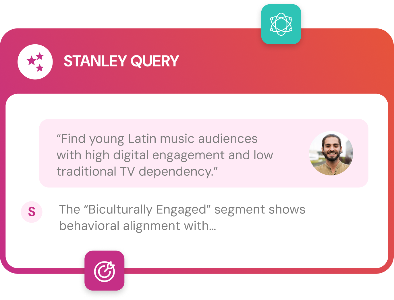 Stanley Query - AI query builder showing audience segmentation